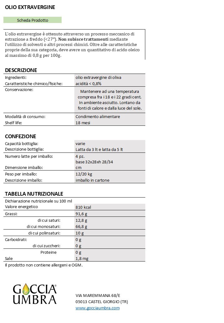Olio Extra Vergine d'Oliva