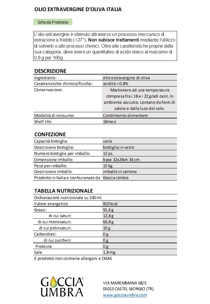 Olio Extra Vergine d'Oliva