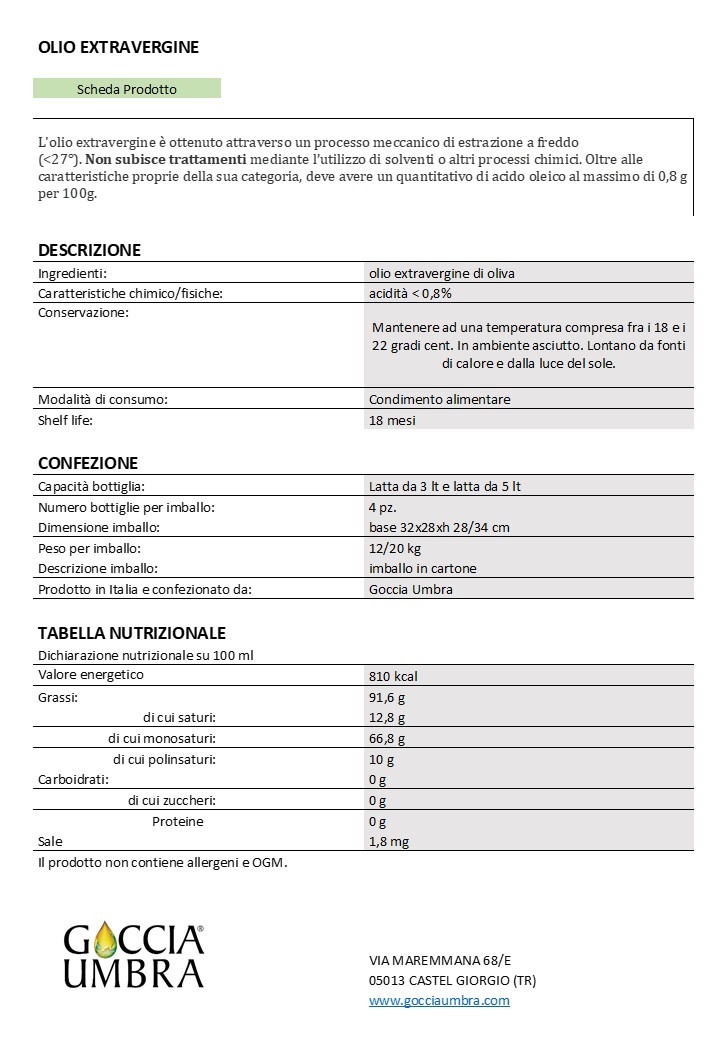 Olio Extra Vergine d'Oliva