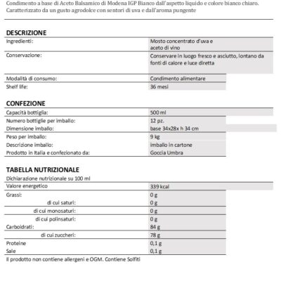 Balsamico Bianco Agrodolce